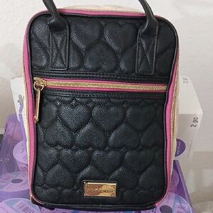Betsey Johnson Black and Pink Lunchbag/Box